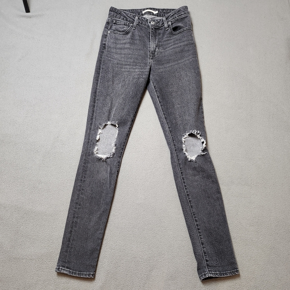 Levi's 721 High Rise Skinny Jeans Distressed Sz 26